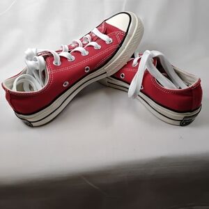 Converse Red and White Canvas Sneakers